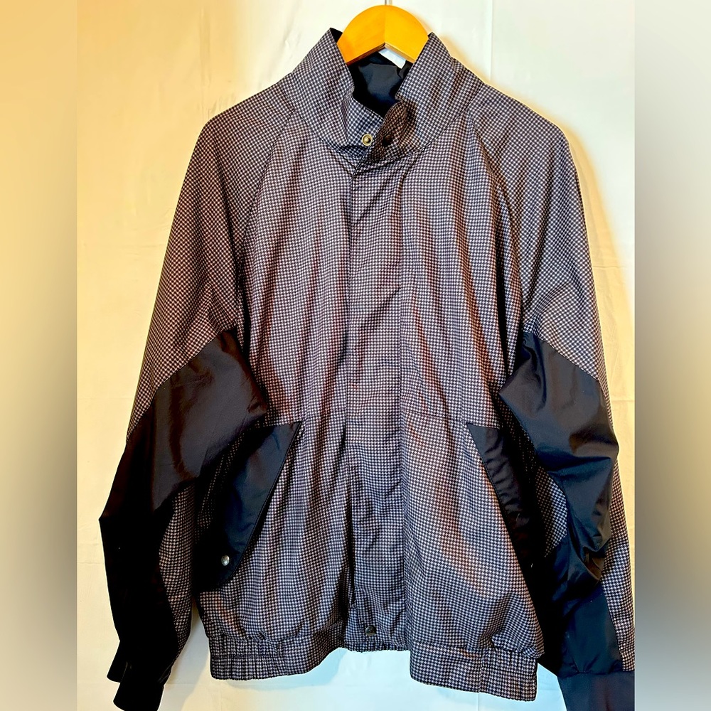 Dry Joy by Foot Joy Houndstooth Golf/Rain Jacket Gray/Black LG